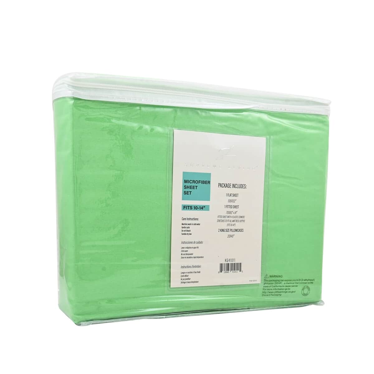 Supreme Living 4pcs Green Microfiber Sheet Set -King image number 1