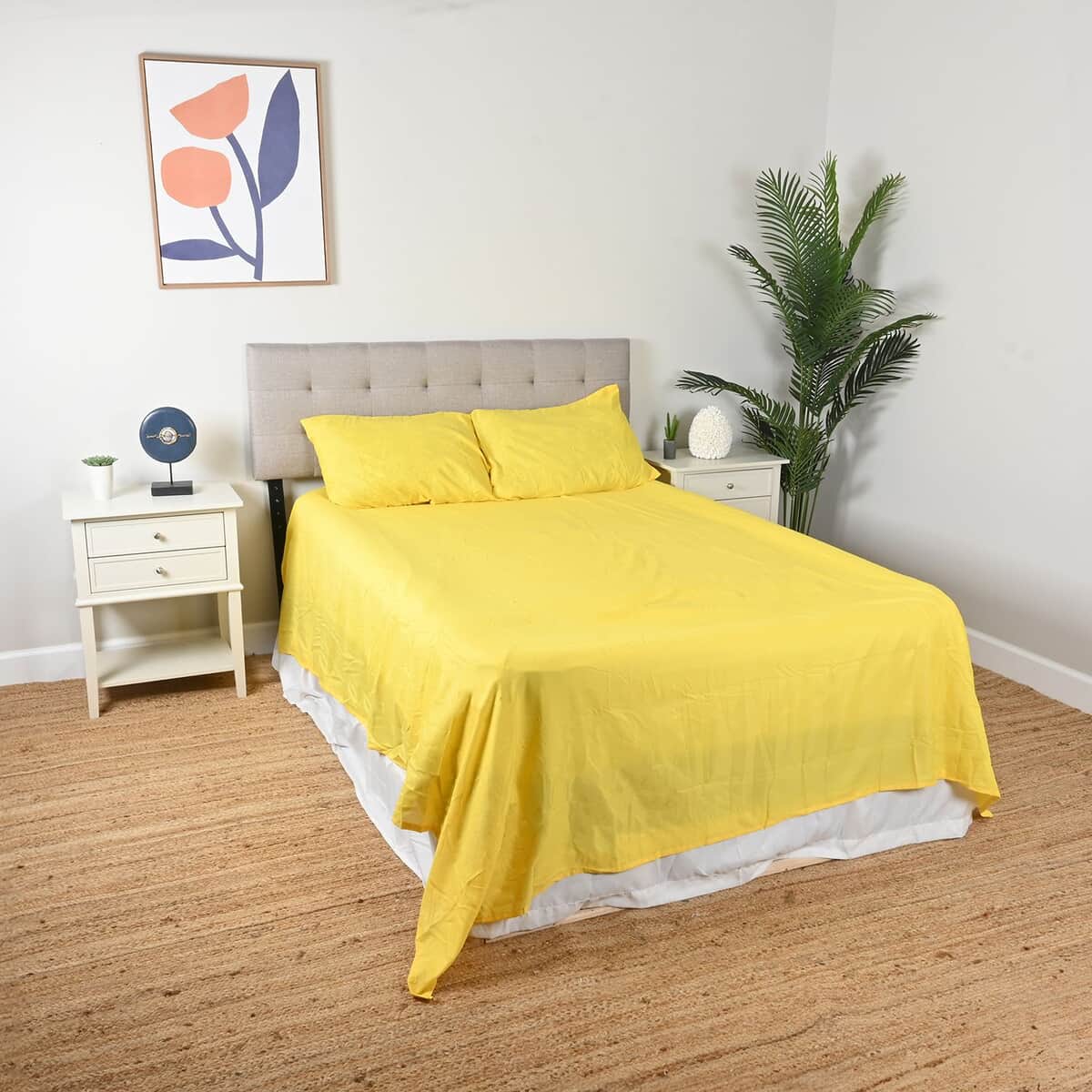 Supreme Living 4pcs Yellow Microfiber Sheet Set -King image number 0