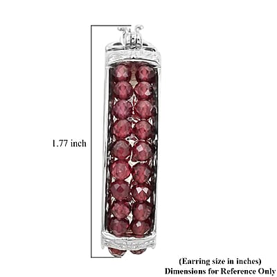 Karis Mozambique Garnet Hoop Earrings in Platinum Bond 15.00 ctw