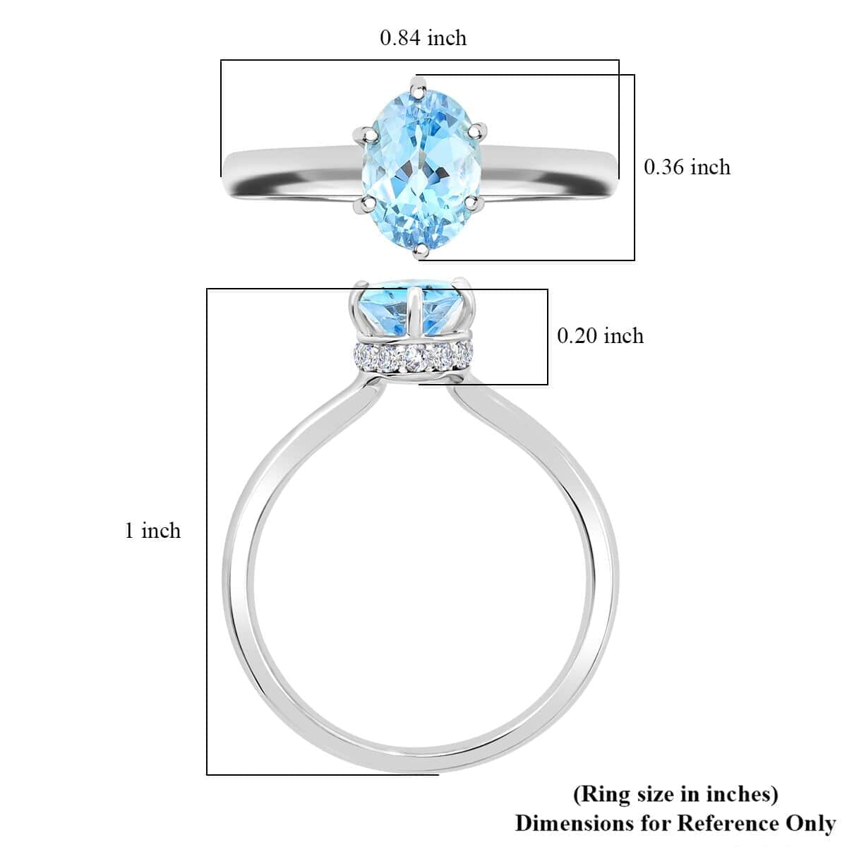 Certified & Appraised Luxoro 14K White Gold AAA Santa Maria Aquamarine and I2 Diamond Ring (Size 10.0) 1.25 ctw image number 4