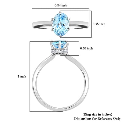 Certified & Appraised Luxoro 14K White Gold AAA Santa Maria Aquamarine and I2 Diamond Ring (Size 10.0) 1.25 ctw