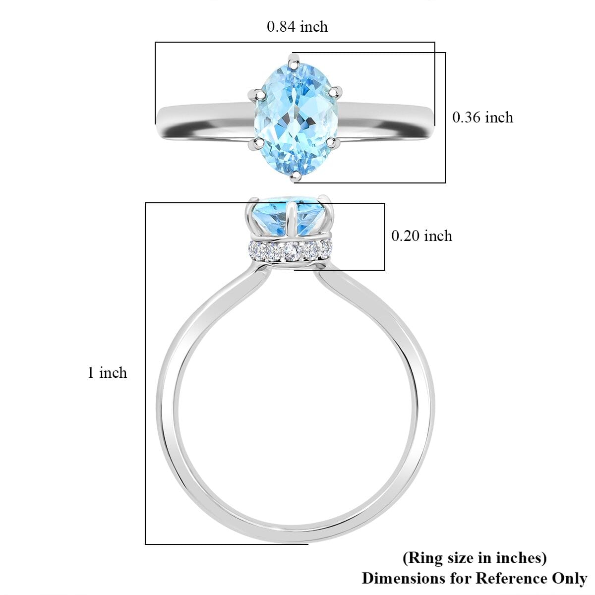 Certified & Appraised Luxoro 14K White Gold AAA Santa Maria Aquamarine, Diamond (I2) (0.18 cts) Ring (Size 8.5) 1.25 ctw image number 4