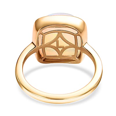 Luxoro 14K Yellow Gold AAA Ethiopian Welo Opal Solitaire Ring (Size 10.0) 4.15 Grams 5.65 ctw