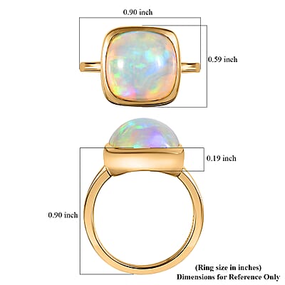 Luxoro 14K Yellow Gold AAA Ethiopian Welo Opal Solitaire Ring (Size 10.0) 4.15 Grams 5.65 ctw