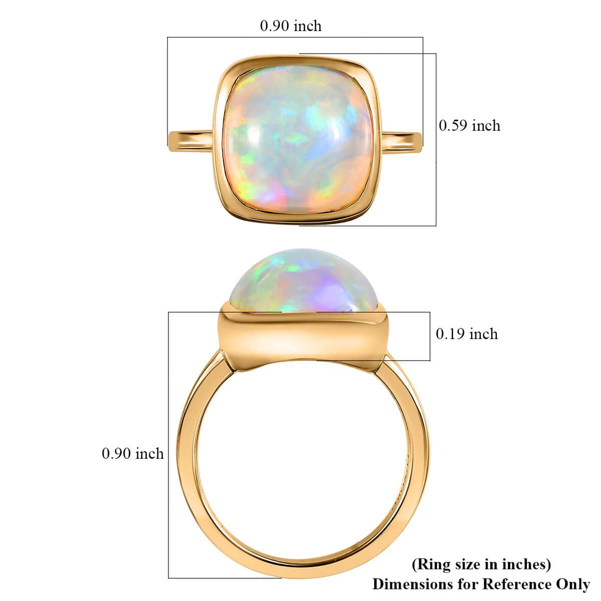 Luxoro 14K Yellow Gold AAA Ethiopian Welo Opal Solitaire Ring (Size 10.0) 4.15 Grams 5.65 ctw image number 6