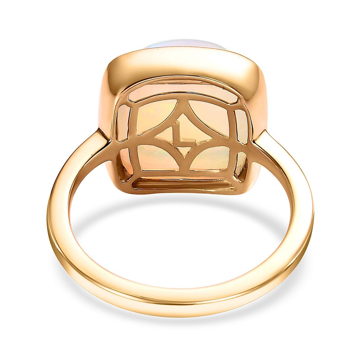 Luxoro 14K Yellow Gold AAA Ethiopian Welo Opal Solitaire Ring (Size 8.5) 4.15 Grams 5.65 ctw
