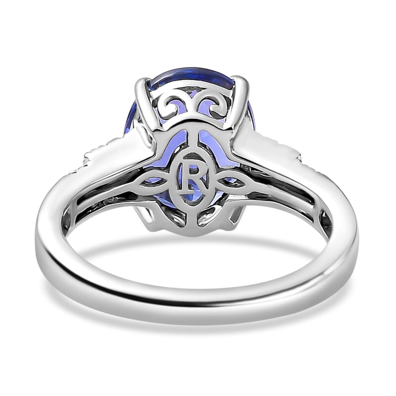 Rhapsody AAAA Tanzanite and E-F VS Diamond 4.15 ctw Statement Ring in 950 Platinum (Size 7.0) 6.20 Grams