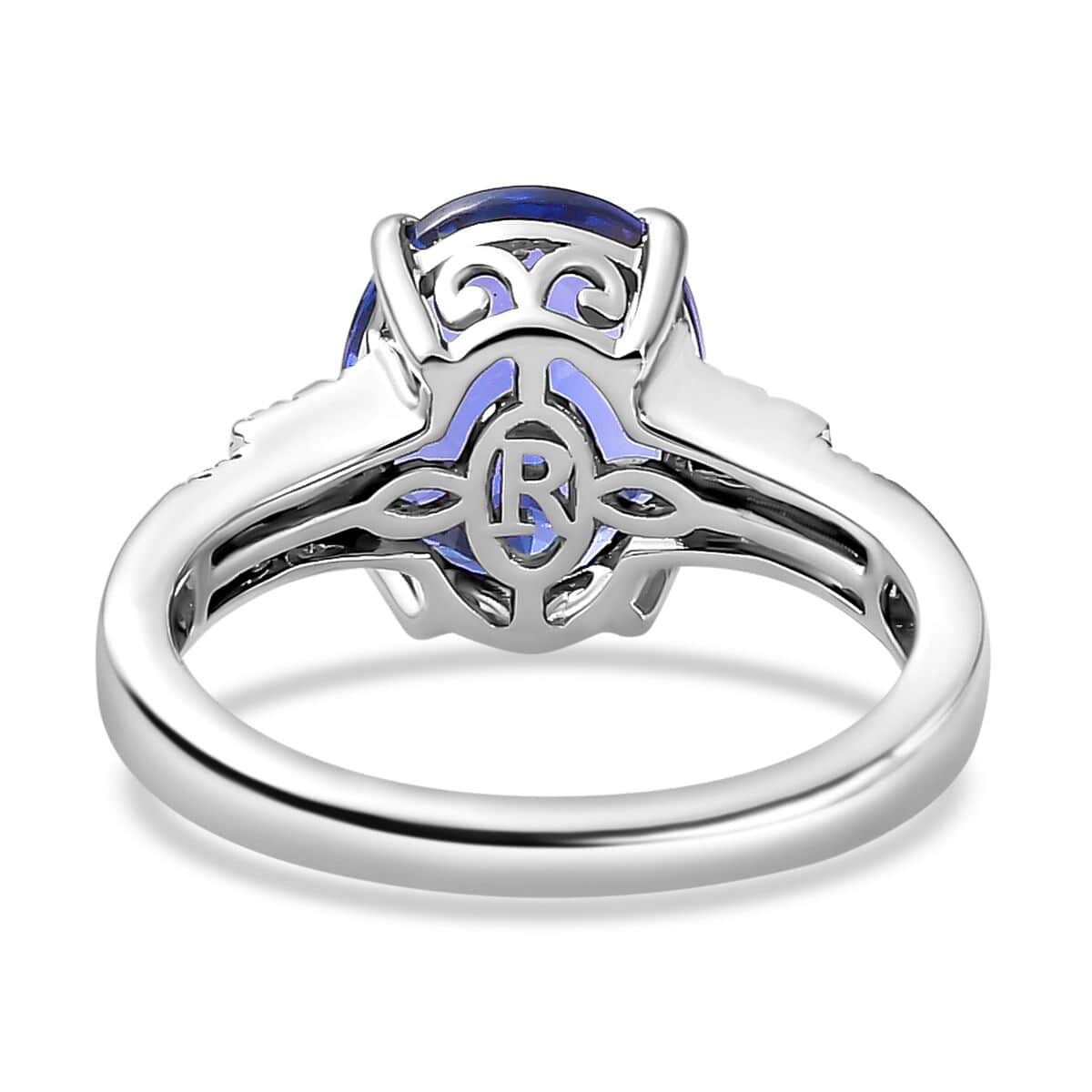 Rhapsody 950 Platinum AAAA Tanzanite and E-F VS Diamond Statement Ring (Size 8.0) 6.20 Grams 4.15 ctw image number 4