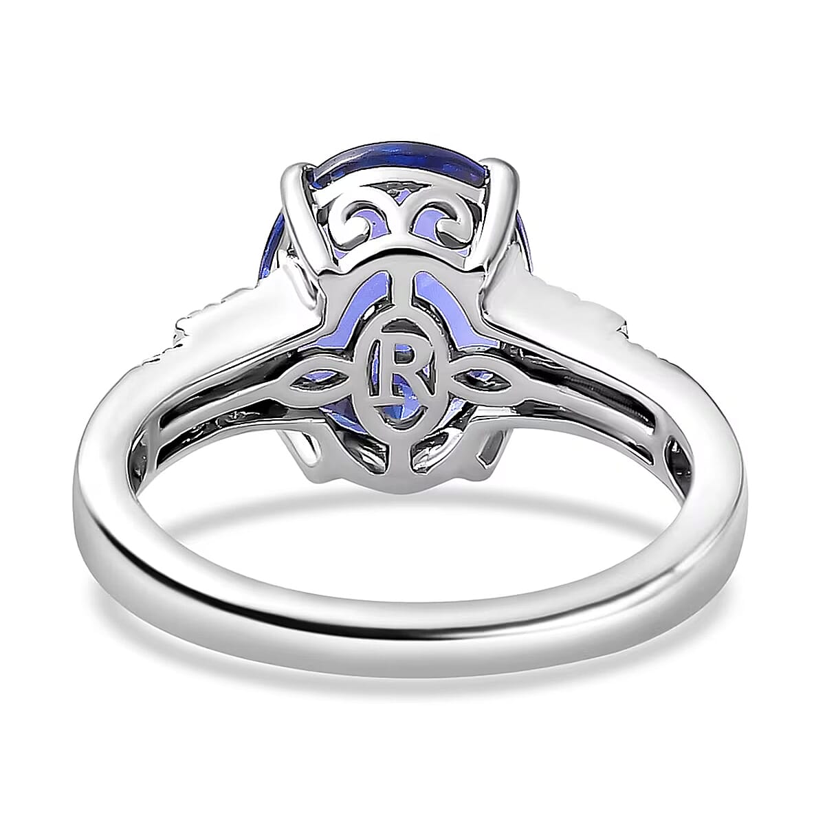 Rhapsody AAAA Tanzanite and E-F VS Diamond 4.10 ctw Statement Ring in 950 Platinum (Size 7.0) 5.90 Grams image number 6