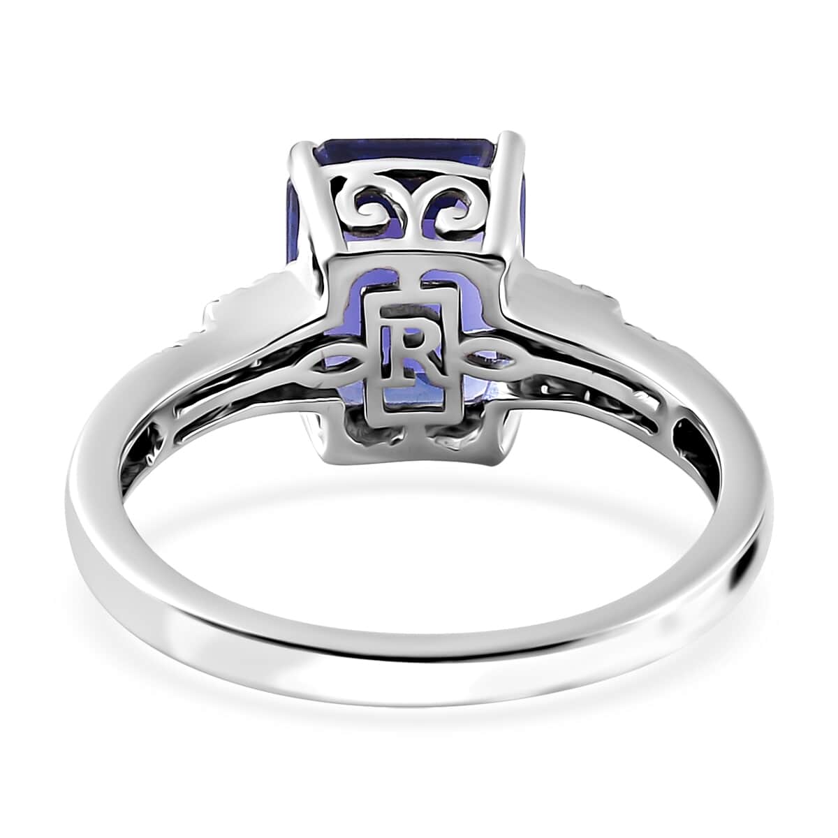 Rhapsody AAAA Tanzanite and E-F VS Diamond 4.10 ctw Statement Ring in 950 Platinum (Size 9.0) 5.90 Grams image number 4