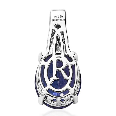 Rhapsody 950 Platinum AAAA Tanzanite and E-F VS Diamond Statement Pendant 3.90 ctw