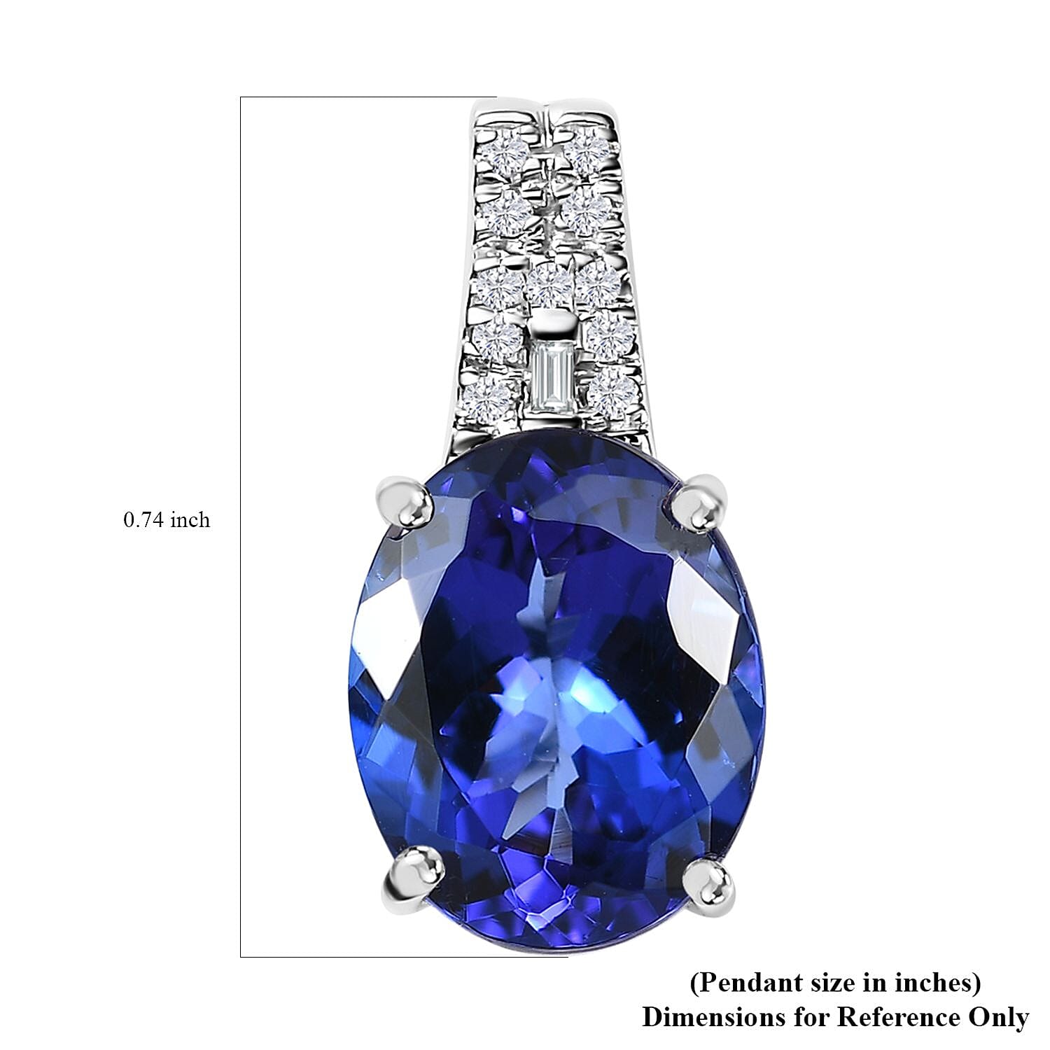 Rhapsody 950 Platinum AAAA Tanzanite and E-F VS Diamond Pendant 4.10 ctw (Del. in 10-12 Days)