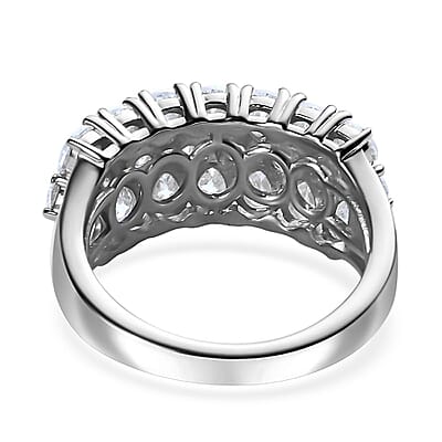 Moissanite Ring in Platinum Over Sterling Silver (Size 10.0) 2.65 ctw