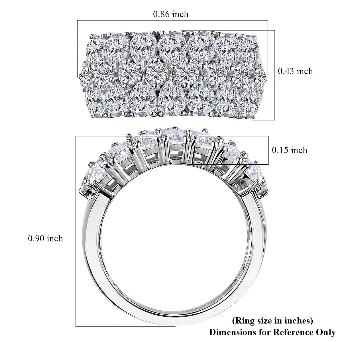 Epic Deal Moissanite Ring in Platinum Over Sterling Silver (Size 6.0) 2.65 ctw image number 5