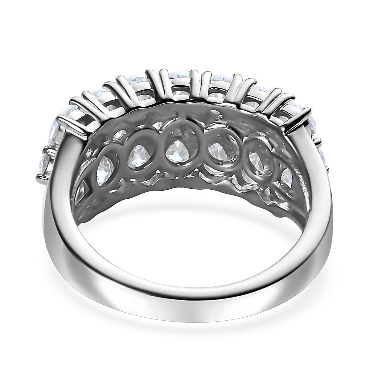 Moissanite Ring in Platinum Over Sterling Silver (Size 7.0) 2.65 ctw image number 4