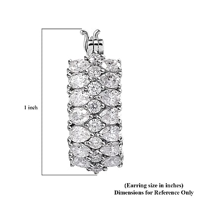 Moissanite Hoop Earrings in Platinum Over Sterling Silver 5.20 ctw