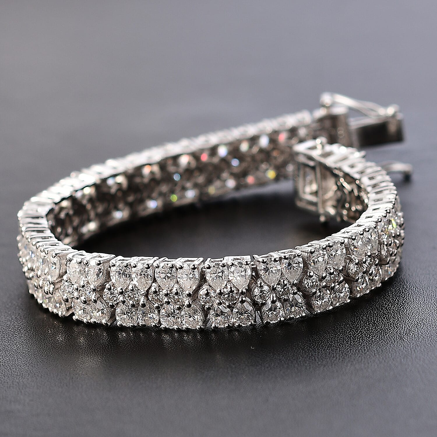Moissanite Bracelet in Platinum Over Sterling Silver (6.50 In) 18.20 ctw