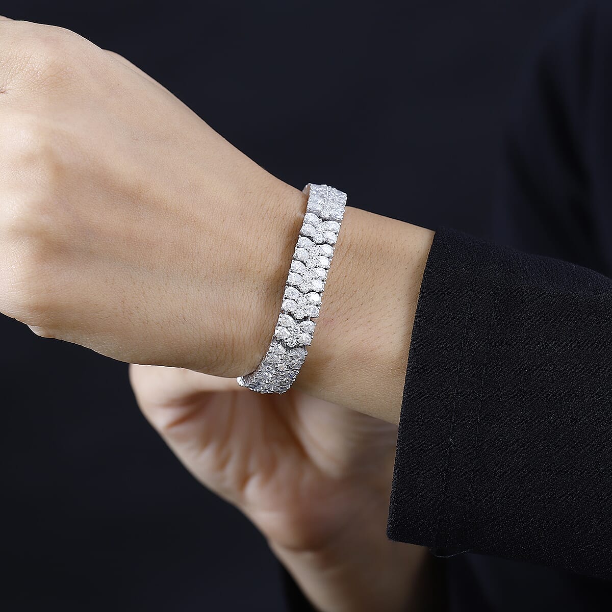 Epic Deal Moissanite Bracelet in Platinum Over Sterling Silver (6.50 In) 18.20 ctw image number 2