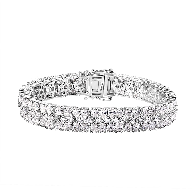 D'Joy Moissanite Bracelet in Platinum Over Sterling Silver (7.25 In) 19.50 ctw