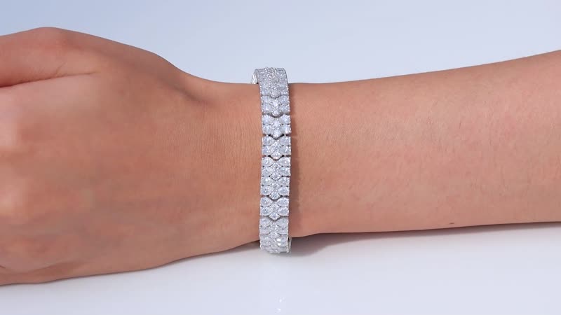 Epic Deal Moissanite Bracelet in Platinum Over Sterling Silver (6.50 In) 18.20 ctw