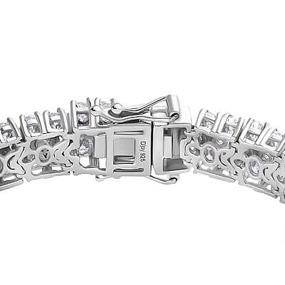 D'Joy Moissanite Bracelet in Platinum Over Sterling Silver (7.25 In) 19.50 ctw