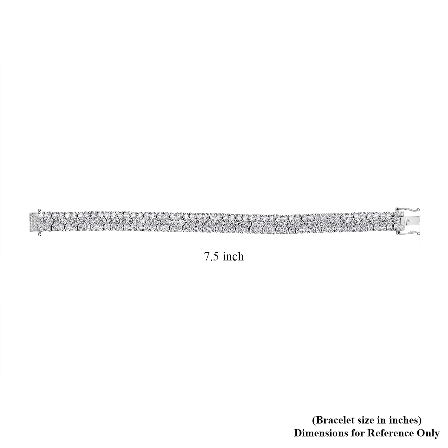 D'Joy Moissanite Bracelet in Platinum Over Sterling Silver (7.25 In) 19.50 ctw