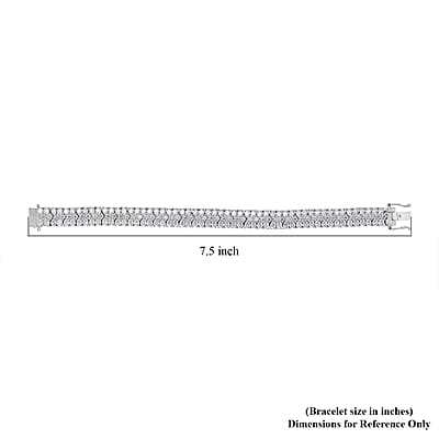 D'Joy Moissanite Bracelet in Platinum Over Sterling Silver (7.25 In) 19.50 ctw