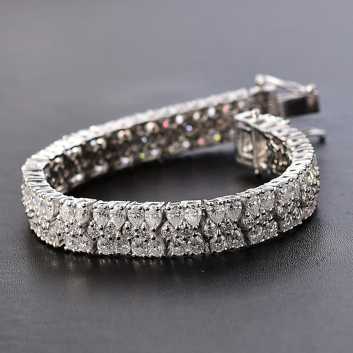 Moissanite Bracelet in Platinum Over Sterling Silver (8.00 In) 20.75 ctw image number 1