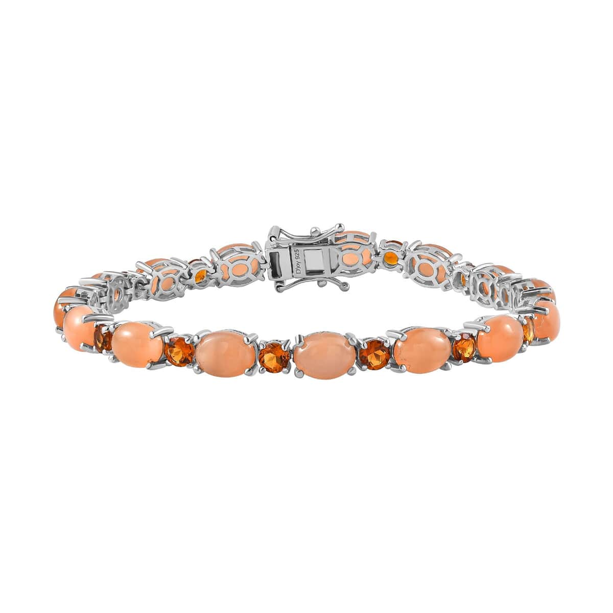 Peach Moonstone, Santa Ana Madeira Citrine Bracelet in Platinum Over Sterling Silver (7.25 In) 20.90 ctw image number 0