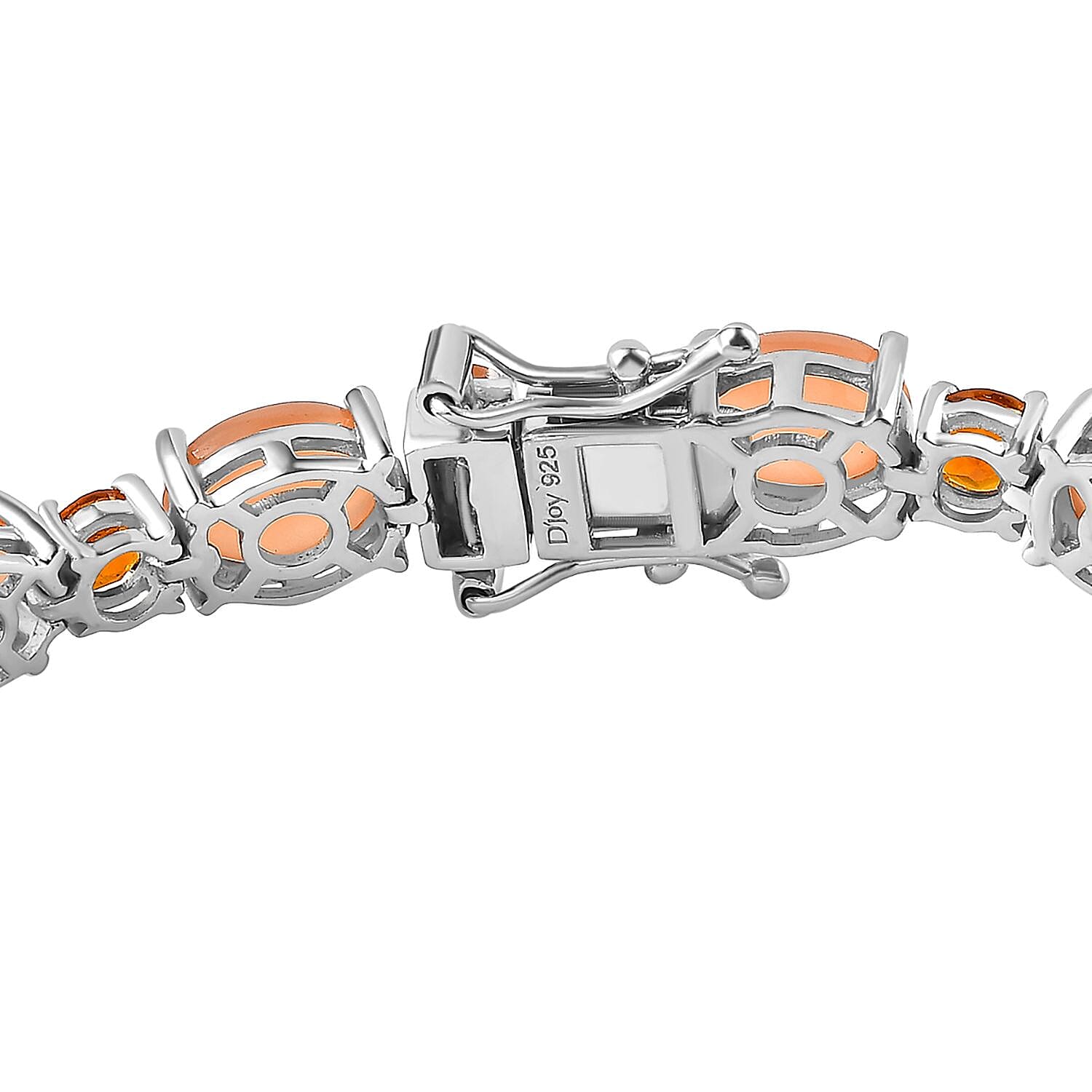 Peach Moonstone and Santa Ana Madeira Citrine Bracelet in Platinum Over Sterling Silver (7.25 In) 20.90 ctw
