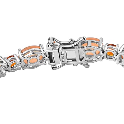 Peach Moonstone and Santa Ana Madeira Citrine Bracelet in Platinum Over Sterling Silver (7.25 In) 20.90 ctw