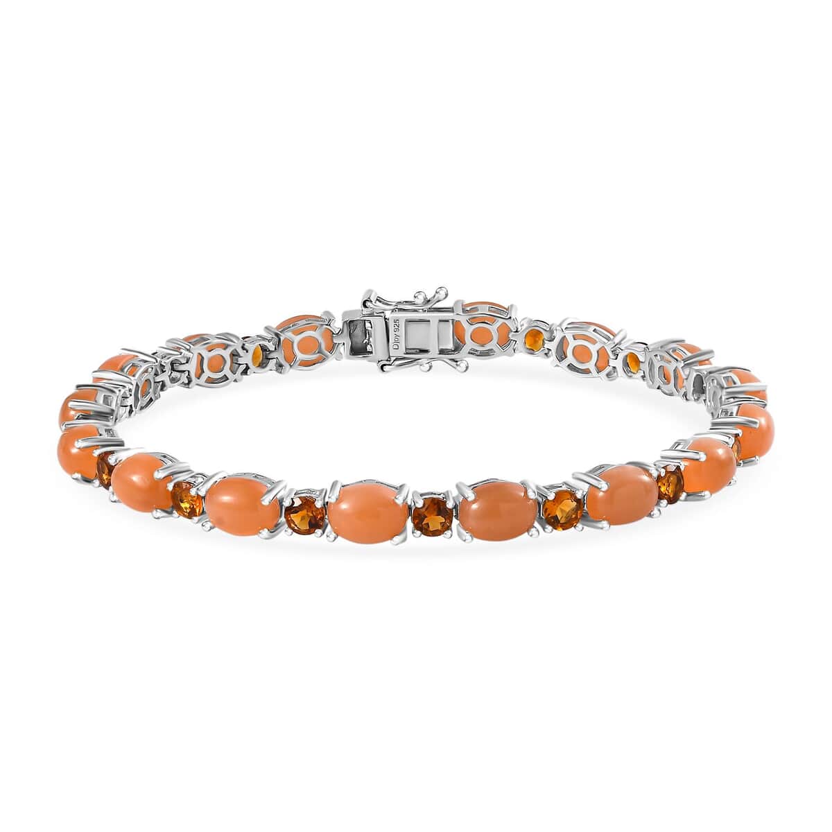 Peach Moonstone and Santa Ana Madeira Citrine Bracelet in Platinum Over Sterling Silver (8.00 In) 23.65 ctw image number 0