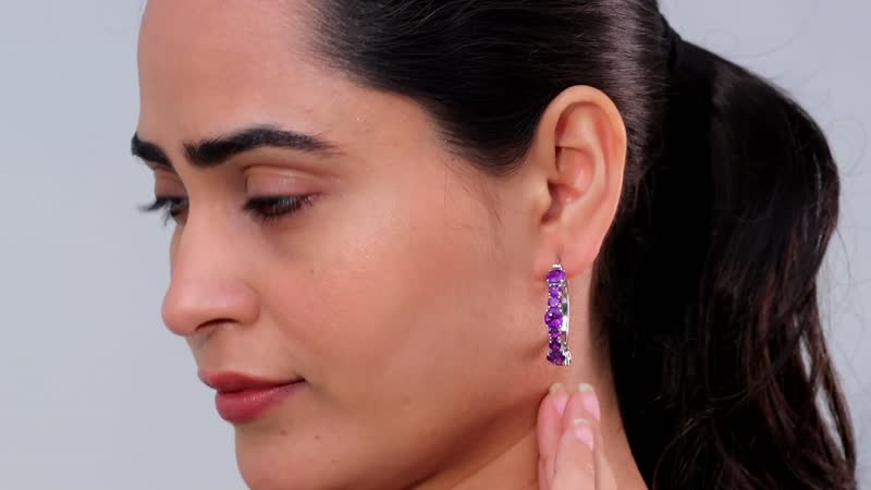 TLV White Topaz Hoop EarringS in Platinum Over Sterling Silver 12.00 ctw