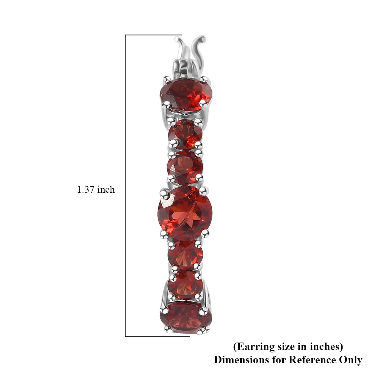 Mozambique Garnet Hoop Earrings in Platinum Over Sterling Silver 11.90 ctw image number 4
