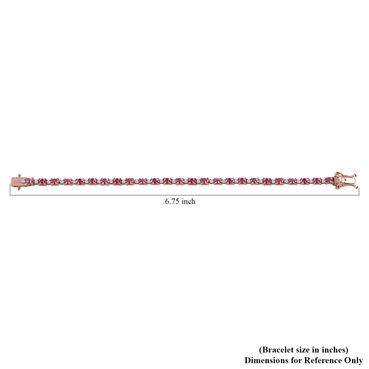 Premium Ouro Fino Rubellite and Moissanite Bracelet in Vermeil Rose Gold Over Sterling Silver (6.50 In) 5.20 ctw image number 4