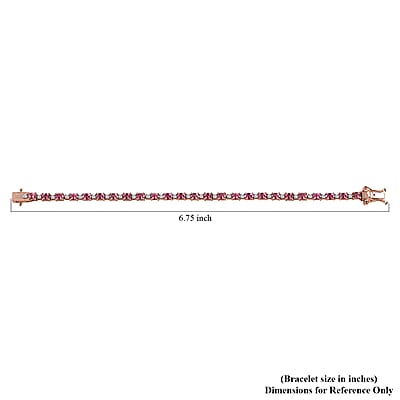 D'Joy Premium Ouro Fino Rubellite and Moissanite Bracelet in Vermeil Rose Gold Over Sterling Silver (6.50 In) 5.20 ctw