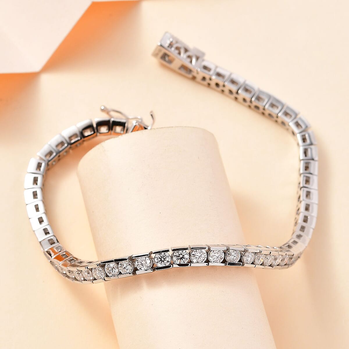 Moissanite Tennis Bracelet in Platinum Over Sterling Silve (7.25 In) 5.75 ctw image number 1