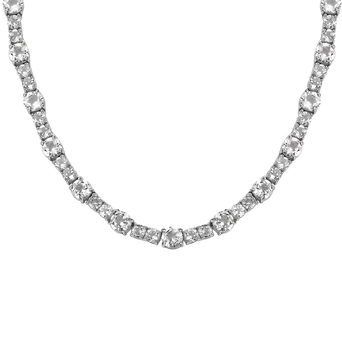 TLV White Topaz Necklace (18 Inches) in Platinum Over Sterling Silver 49.75 ctw image number 0