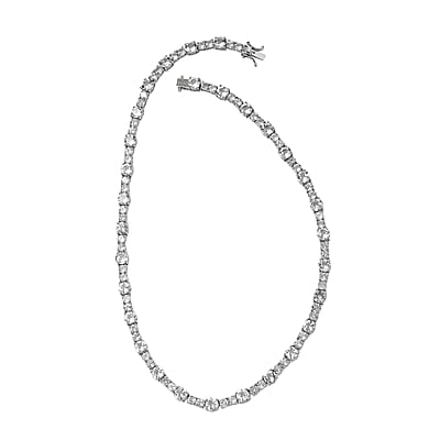 White Topaz Necklace 18 Inches in Platinum Over Sterling Silver 49.75 ctw