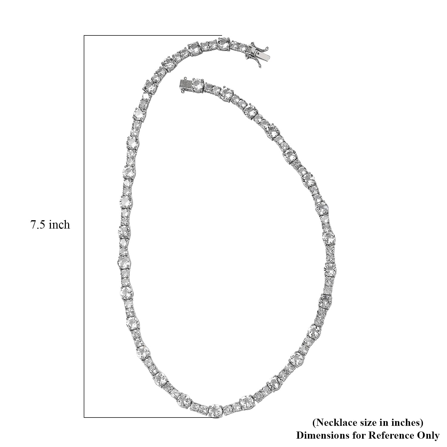 White Topaz Necklace 18 Inches in Platinum Over Sterling Silver 49.75 ctw