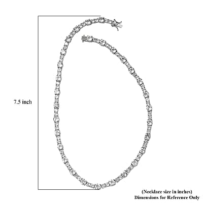 White Topaz Necklace 18 Inches in Platinum Over Sterling Silver 49.75 ctw