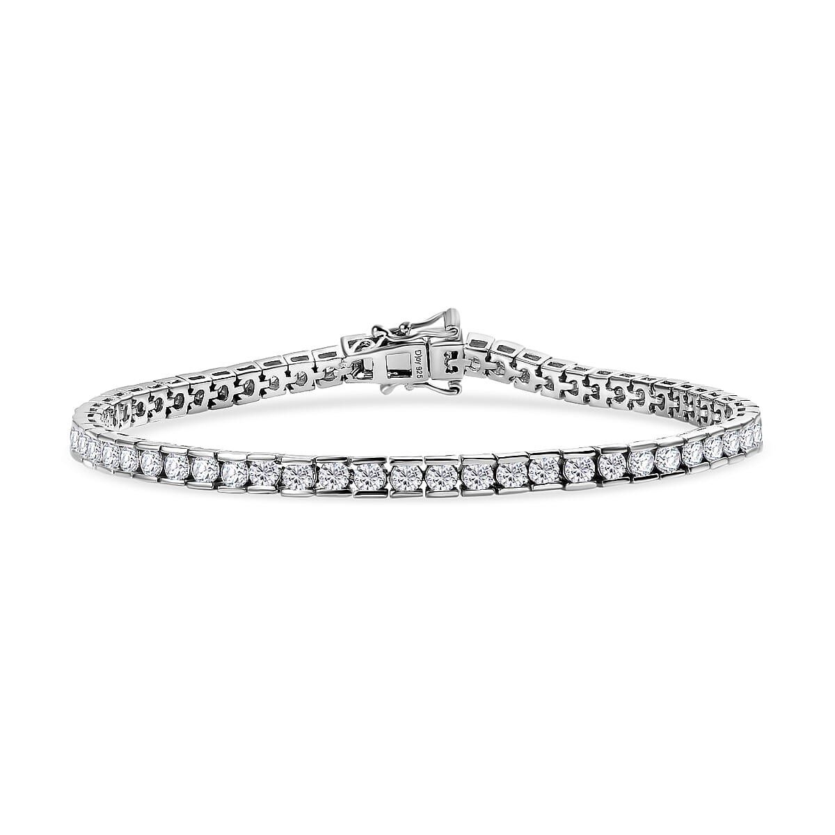 Moissanite 6.10 ctw Tennis Bracelet in Platinum Over Sterling Silve (8.00 In) image number 0