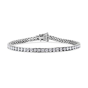 Moissanite 6.10 ctw Tennis Bracelet in Platinum Over Sterling Silve (8.00 In)