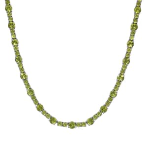 Peridot Necklace 18 Inches in Platinum Over Sterling Silver 46.00 ctw