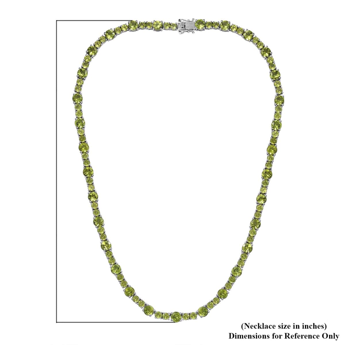 Peridot Necklace 18 Inches in Platinum Over Sterling Silver 46.00 ctw image number 5