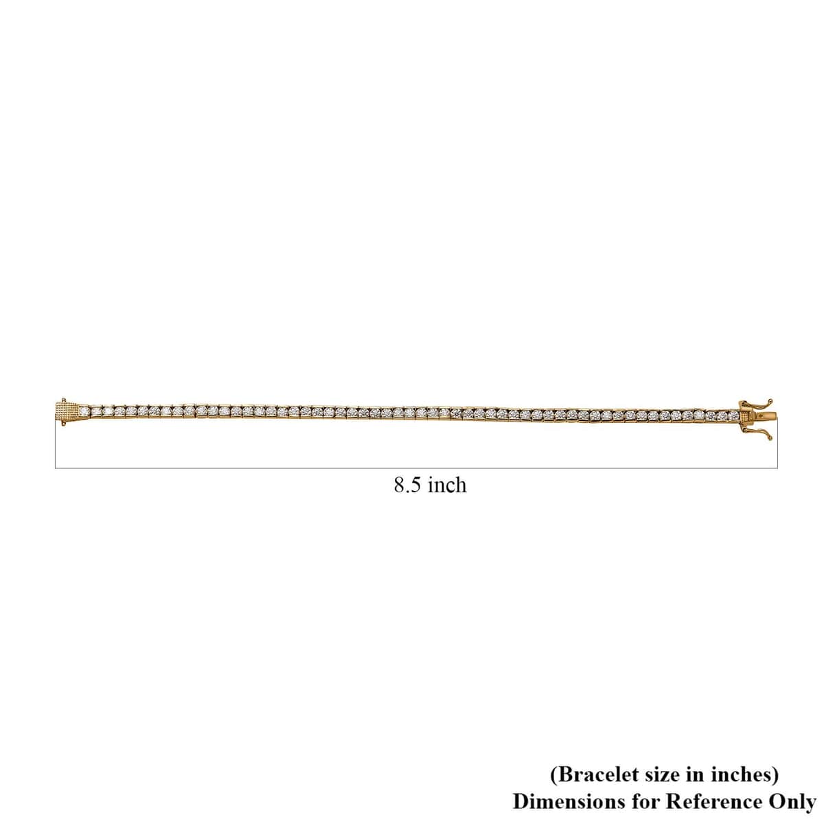 Moissanite Tennis Bracelet in Vermeil Yellow Gold Over Sterling Silver (8.00 In) 6.10 ctw image number 4