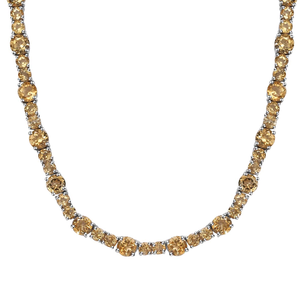 Brazilian Citrine Necklace 18 Inches in Platinum Over Sterling Silver 38.25 ctw image number 0