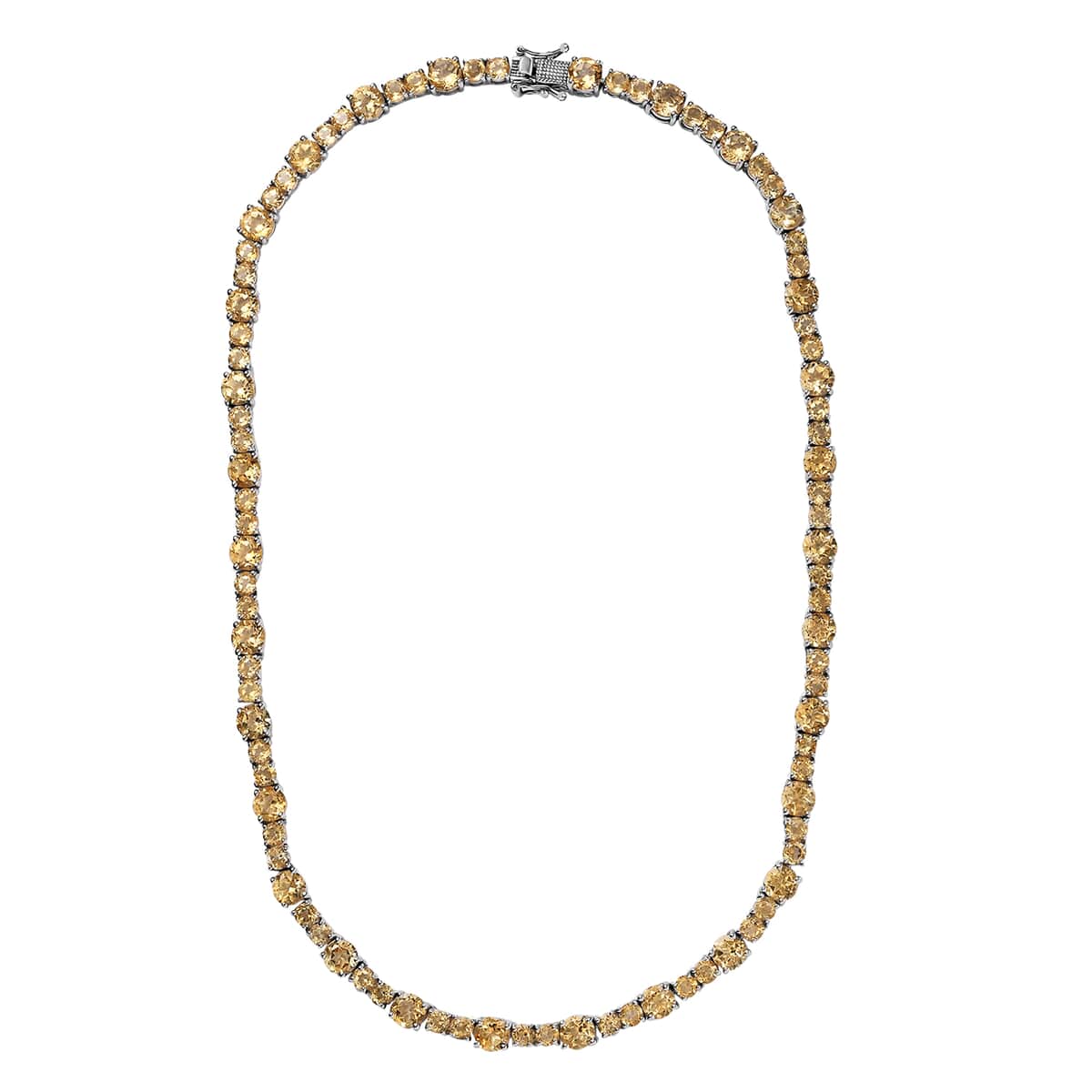Brazilian Citrine Necklace 18 Inches in Platinum Over Sterling Silver 38.25 ctw image number 3