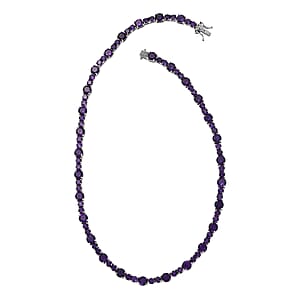 D'Joy African Amethyst Necklace 18 Inches in Platinum Over Sterling Silver 35.70 ctw