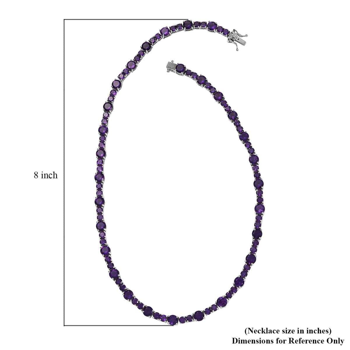 African Amethyst Necklace 18 Inches in Platinum Over Sterling Silver 35.70 ctw image number 5